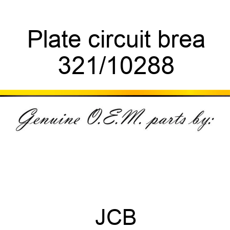 Plate circuit brea 321/10288