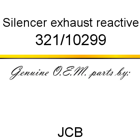 Silencer, exhaust reactive 321/10299