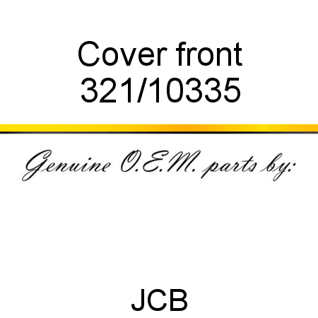 Cover, front 321/10335