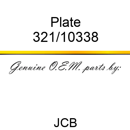Plate 321/10338