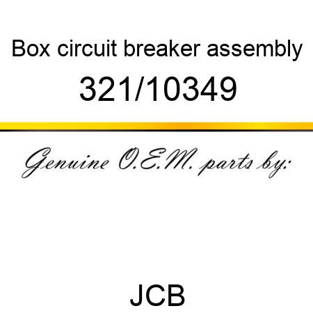 Box, circuit breaker, assembly 321/10349