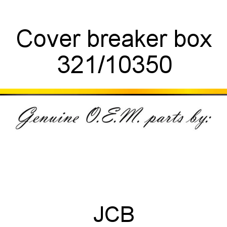 Cover, breaker box 321/10350