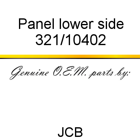 Panel, lower side 321/10402