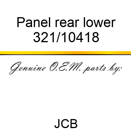 Panel rear lower 321/10418