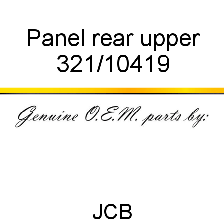 Panel, rear upper 321/10419