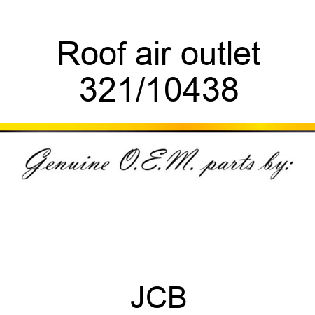 Roof air outlet 321/10438