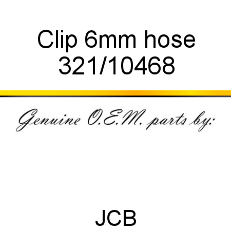 Clip, 6mm hose 321/10468