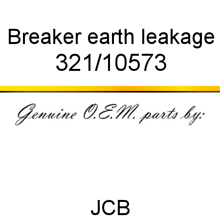 Breaker, earth leakage 321/10573