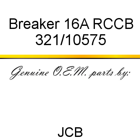 Breaker, 16A RCCB 321/10575
