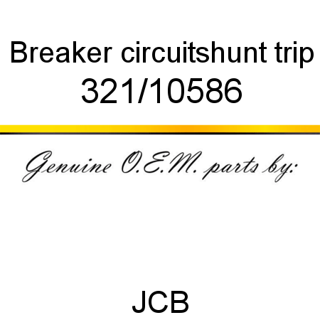 Breaker, circuit,shunt trip 321/10586
