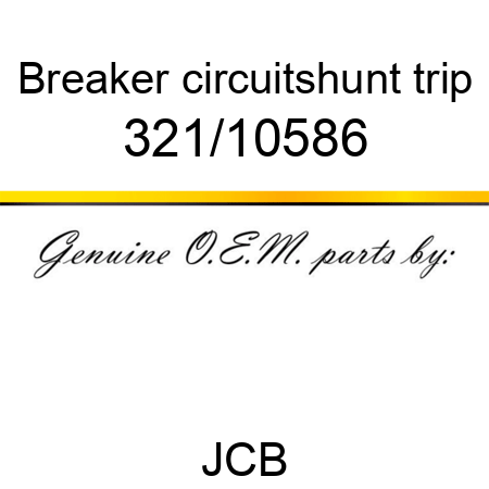 Breaker, circuit,shunt trip 321/10586