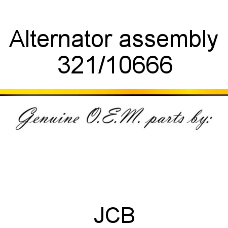 Alternator, assembly 321/10666