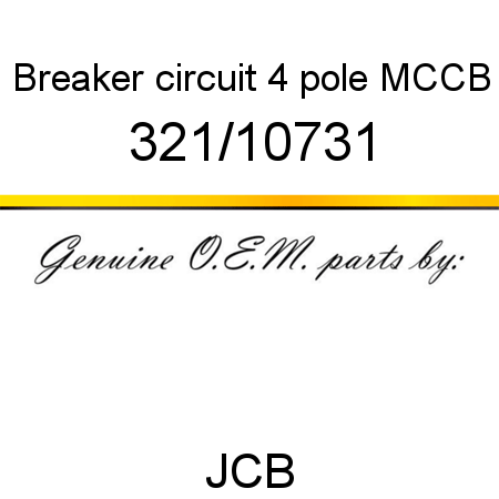 Breaker, circuit, 4 pole MCCB 321/10731