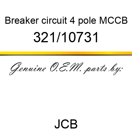 Breaker, circuit, 4 pole MCCB 321/10731