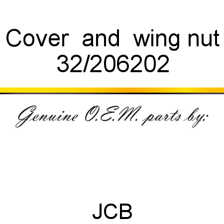 Cover, & wing nut 32/206202