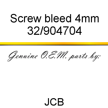 Screw, bleed, 4mm 32/904704