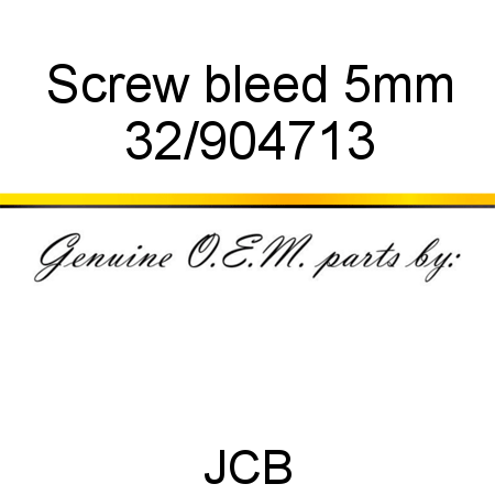 Screw, bleed, 5mm 32/904713