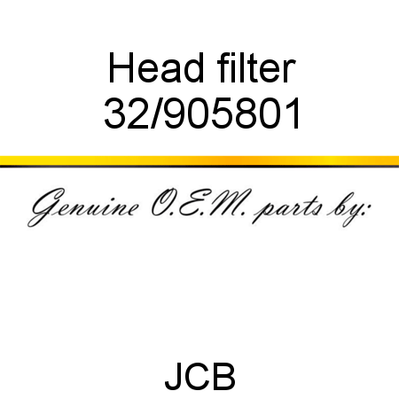 Head, filter 32/905801