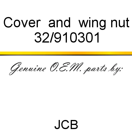 Cover, & wing nut 32/910301