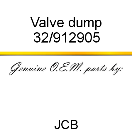 Valve, dump 32/912905