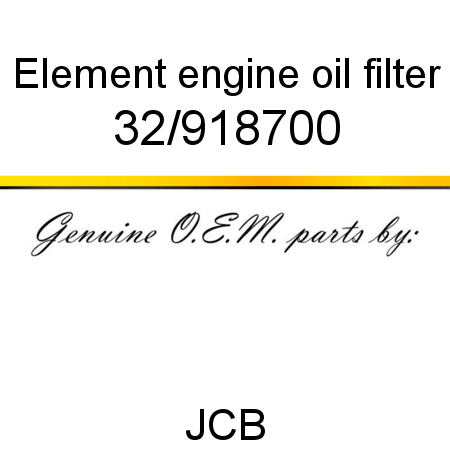Element, engine oil filter 32/918700