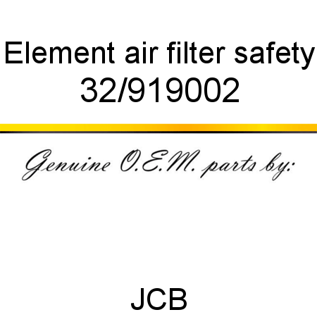 Element, air filter, safety 32/919002