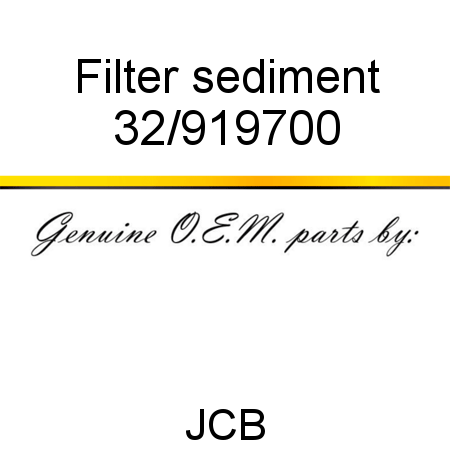 Filter, sediment 32/919700