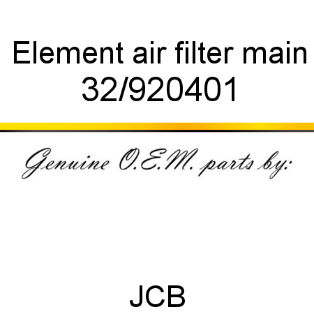 Element, air filter, main 32/920401