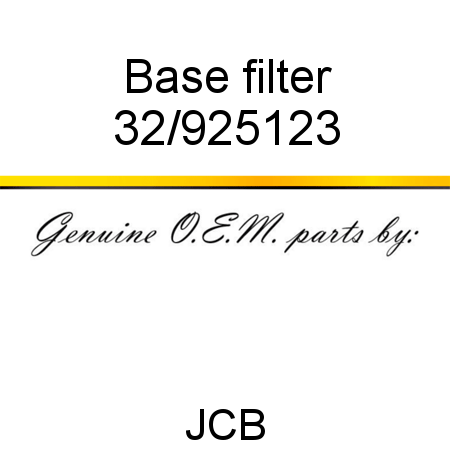 Base, filter 32/925123