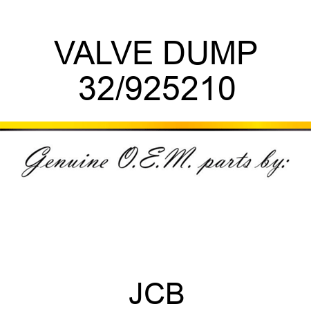 VALVE DUMP 32/925210