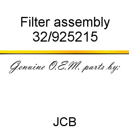 Filter, assembly 32/925215