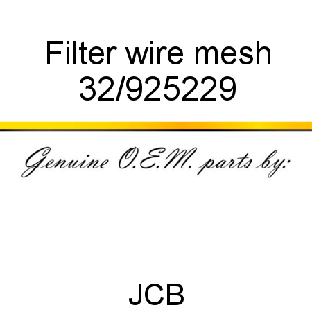 Filter, wire mesh 32/925229