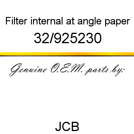 Filter, internal, at angle, paper 32/925230
