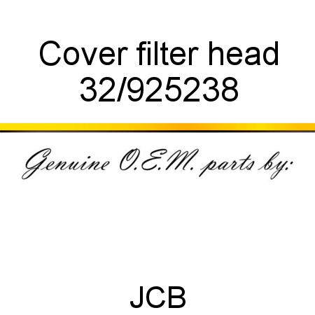 Cover, filter head 32/925238