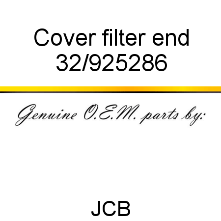 Cover, filter end 32/925286