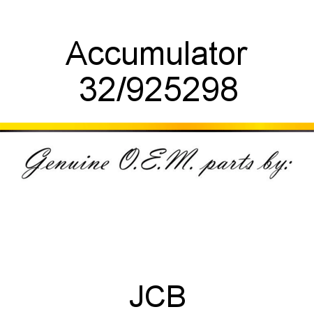 Accumulator 32/925298