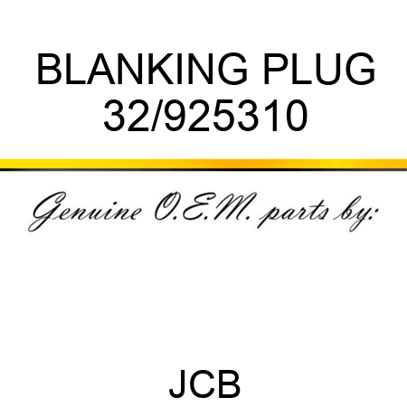 BLANKING PLUG 32/925310