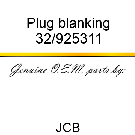 Plug blanking 32/925311