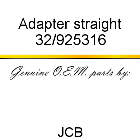Adapter, straight 32/925316