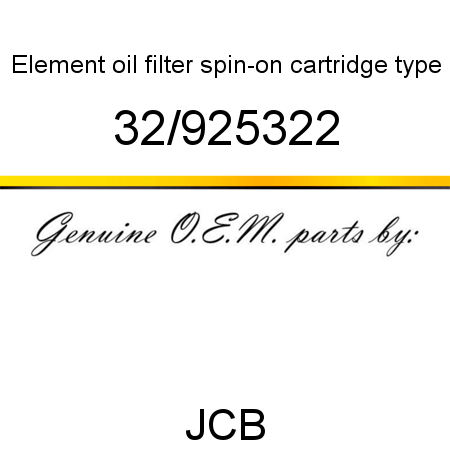 Element, oil filter, spin-on, cartridge type 32/925322