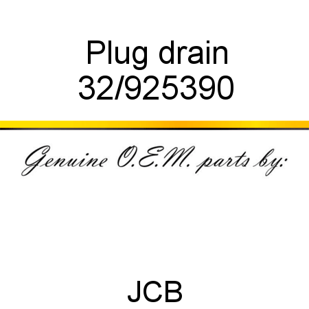 Plug, drain 32/925390