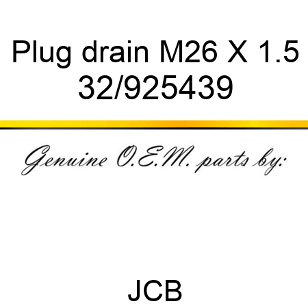 Plug, drain, M26 X 1.5 32/925439
