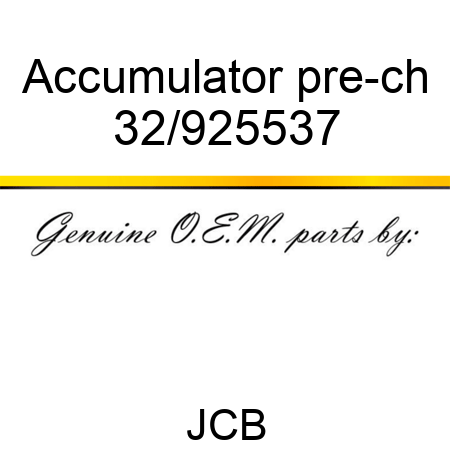 Accumulator pre-ch 32/925537