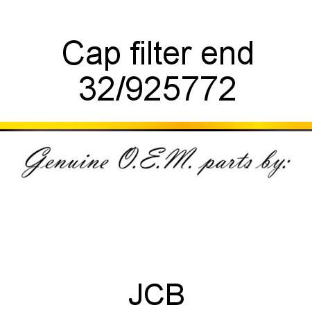 Cap, filter end 32/925772