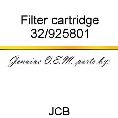 Filter, cartridge 32/925801