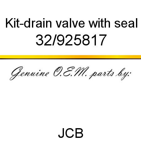 Kit-drain valve, with seal 32/925817