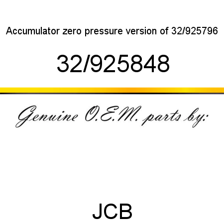 Accumulator, zero pressure, version of 32/925796 32/925848