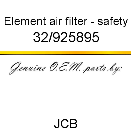 Element, air filter - safety 32/925895