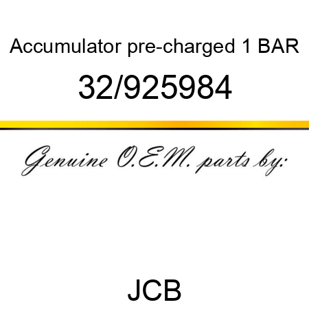 Accumulator, pre-charged, 1 BAR 32/925984