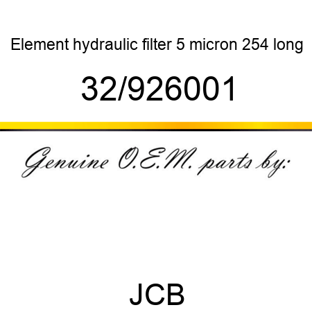 Element, hydraulic filter, 5 micron 254 long 32/926001